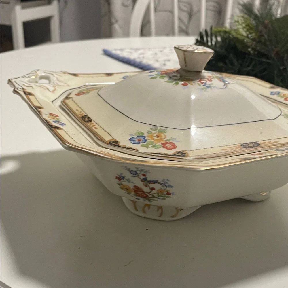 Vintage WH Gribdley Ceramic Serving Dish with Lid